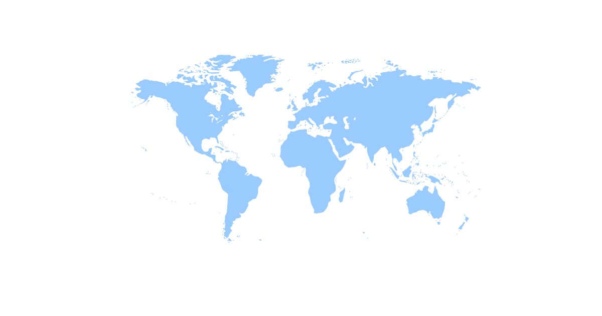 水色でシンプルな世界地図